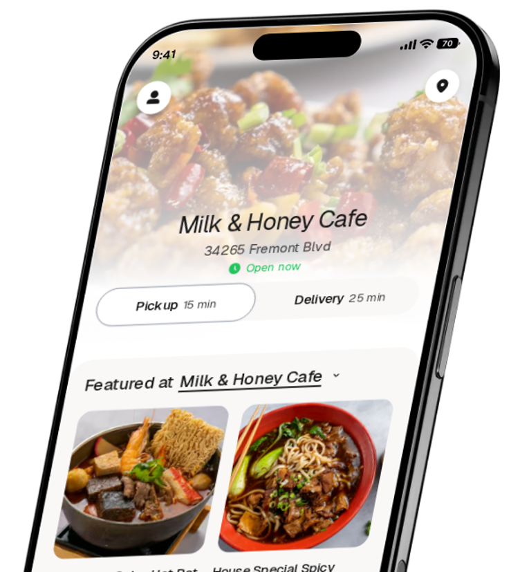 Milk & Honey Cafe app preview